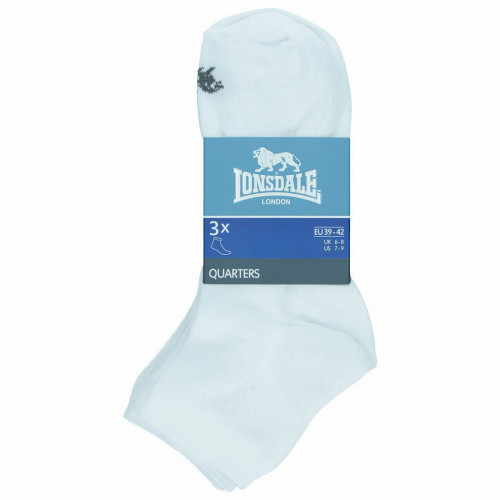Combed cotton ankle socks — 3 pairs Lonsdale