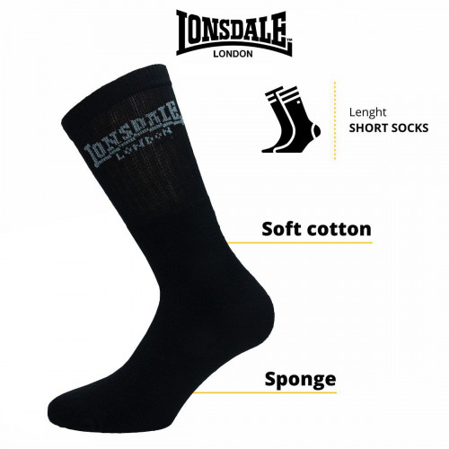 Chaussettes de tennis 10 paires — mi-mollet coton-éponge Lonsdale