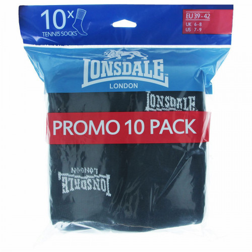 Lonsdale Tennissocken 10er-Pack — Baumwollfrottee, mittlere Wadenhöhe
