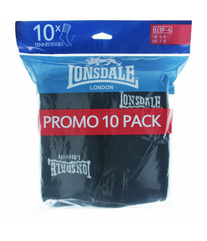 Chaussettes de tennis 10 paires — mi-mollet coton-éponge Lonsdale