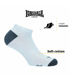 Calze Sportive Lonsdale - 3 Paia in Cotone Pettinato Traspirante Altezza Caviglia