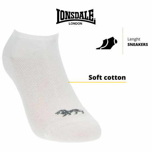 Calzini Invisibili Lonsdale Fresh - 3 Paia in Cotone Piquet