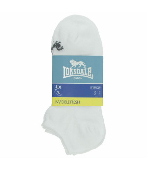 Unsichtbare Socken 3er-Pack aus Baumwoll-Piqué, Anti-Rutsch-Bündchen — Lonsdale