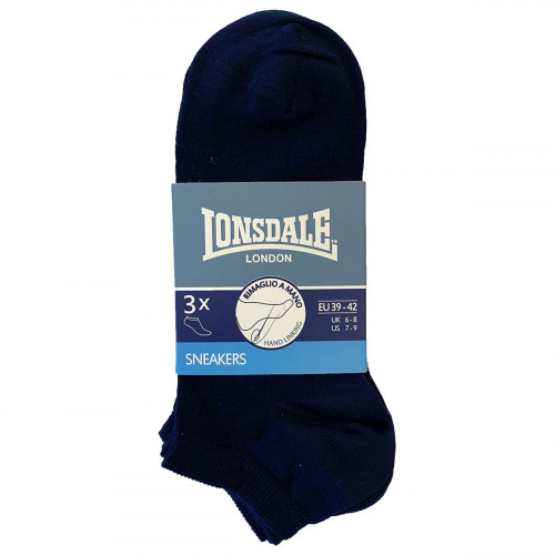Sneaker socks 3-pack, combed cotton, ankle height — Lonsdale