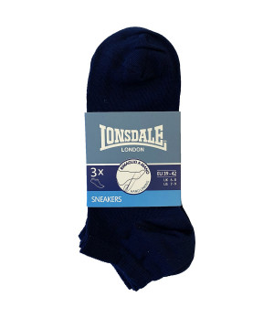 Sneaker socks 3-pack, combed cotton, ankle height — Lonsdale