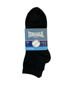 Calzini in cotone pettinato 3 paia sopra la caviglia unisex Lonsdale