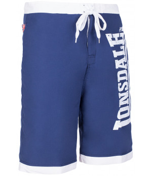 Bermuda da mare uomo in poliestere tinta unita con logo laterale — Lonsdale