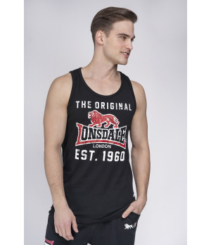 Camiseta de tirantes hombre 100% algodón corte regular con logo — Lonsdale