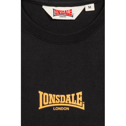 T-shirt nera oversize uomo in cotone pettinato — Lonsdale