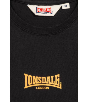 T-shirt nera oversize uomo in cotone pettinato — Lonsdale