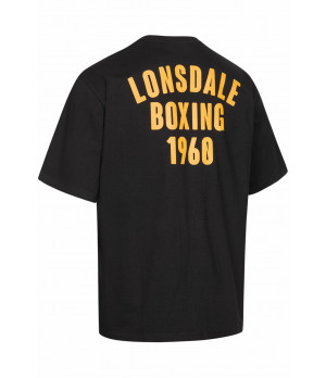 Camiseta negra oversize para hombre de algodón peinado — Lonsdale