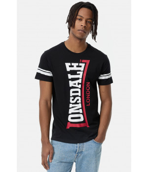 T-shirt uomo 100% cotone con logo verticale bicolore — Lonsdale