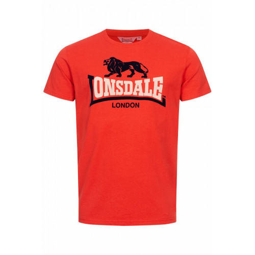 T-Shirt Uomo Lonsdale - Maglietta 100% Cotone con Stampa Floccata Bicolore