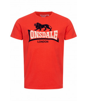 T-Shirt Uomo Lonsdale - Maglietta 100% Cotone con Stampa Floccata Bicolore