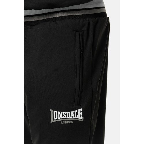 Herren Jogginganzug in Uni — Rippbündchen, Reißverschluss und Taschen, Lonsdale