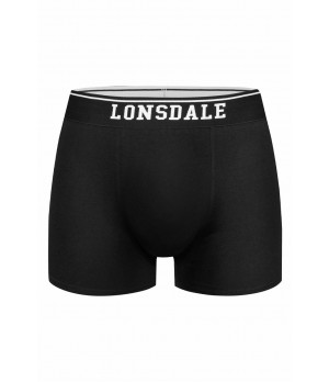 Boxer in cotone elasticizzato, 2 pezzi parigamba con elastico logato — Lonsdale