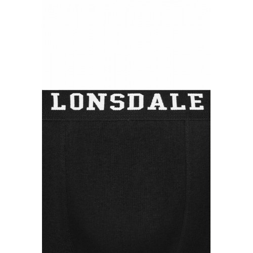 Stretch cotton boxer briefs, 2-pack mid-length with logo waistband — Lonsdale