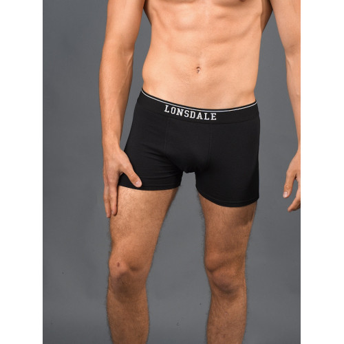 Boxer en coton stretch, lot de 2 mi-cuisses avec ceinture logotée — Lonsdale
