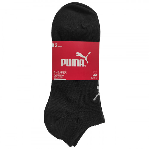 3-pack ankle socks — breathable cotton, Puma elastic cuff