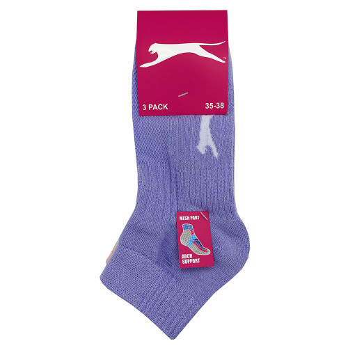 Calze Sportive Donna Slazenger - 3 Paia in Cotone con Soletta Spugna, Sopra la Caviglia