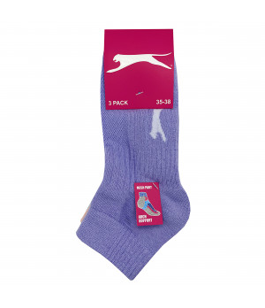 Calze Sportive Donna Slazenger - 3 Paia in Cotone con Soletta Spugna, Sopra la Caviglia