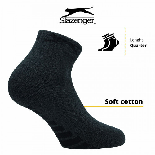 Calze da Uomo Slazenger - 3 Paia in Cotone e Soletta di Spugna e Anti Sfregamento sulle Dita, Sopra la Caviglia