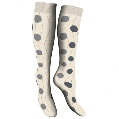 Lange Damensocken 1 Paar Bicolor-Punkte in warmem Baumwollgarn — Zenzerò