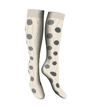 Chaussettes longues femme 1 paire pois bicolores en coton chaud — Zenzerò
