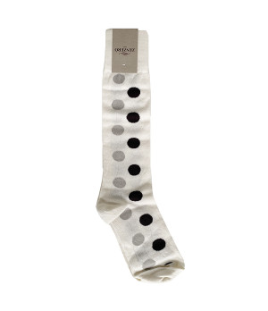 Women's long socks 1 pair bicolor polka dot in warm cotton — Zenzerò