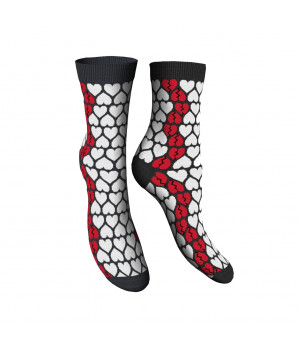 Calzini Donna Particolari Corti in Caldo Cotone con Fantasia a Cuori Zenzerò - Taglia Unica 35-40 in Vari Colori