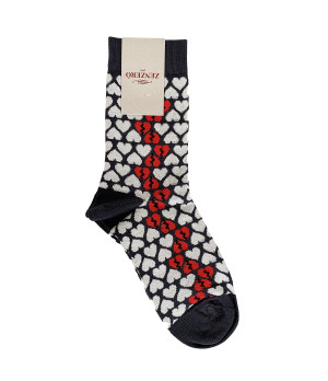 Calzini Donna Particolari Corti in Caldo Cotone con Fantasia a Cuori Zenzerò - Taglia Unica 35-40 in Vari Colori