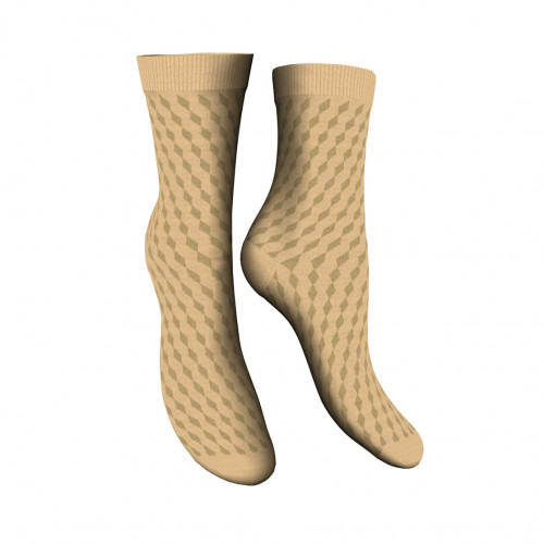 Chaussettes courtes en coton chaud — 1 paire, motif géométrique lurex Zenzerò