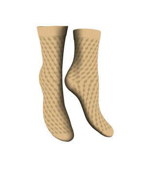 Warm cotton low-cut socks — 1 pair, geometric lurex pattern Zenzerò