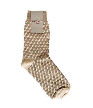 Chaussettes courtes en coton chaud — 1 paire, motif géométrique lurex Zenzerò
