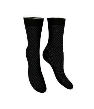 Lurex 1 pair — Women's ankle socks in warm cotton with diamond pattern — Zenzerò