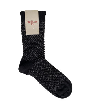 Lurex 1 paire — Chaussettes courtes femme en coton chaud motif losanges — Zenzerò