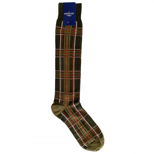 Lange Herrensocken, 1 Paar — warme Baumwolle Tartan Zenzerò