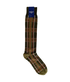 Lange Herrensocken, 1 Paar — warme Baumwolle Tartan Zenzerò
