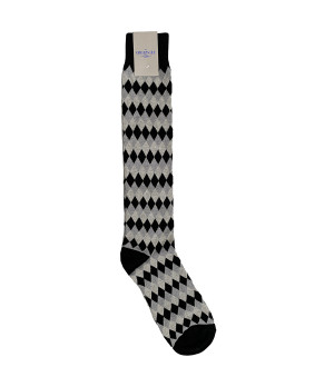 Chaussettes longues homme 1 paire en coton chaud, motif losanges — Zenzerò