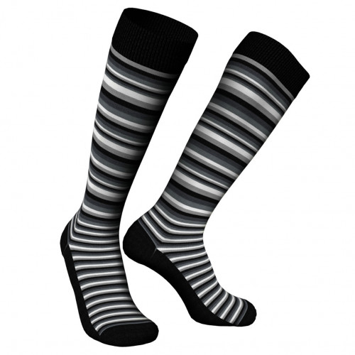 Lange Herrensocken, 1 Paar, warmes Baumwollmix, gestreift und mehrfarbig — Zenzerò