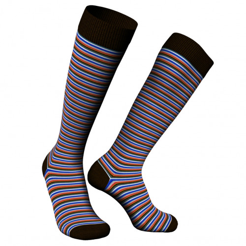 Lange Herrensocken mit Mikrostreifen aus warmem Baumwollmix — Zenzerò