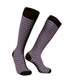 Men's long warm cotton socks with micro stripes — Zenzerò