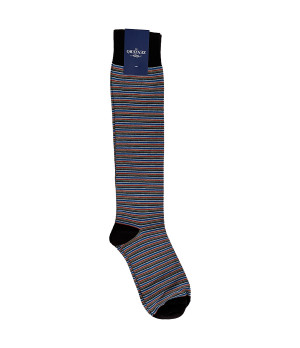 Chaussettes longues homme micro-rayures en coton chaud — Zenzerò
