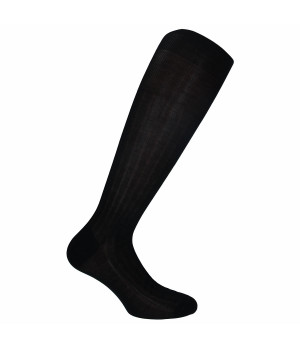Mercerized Cotton Knee-High Socks, 1 Pair, Ribbed — Zenzerò