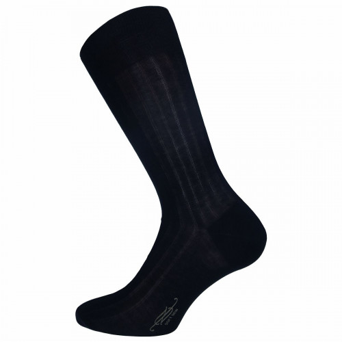 Calze corte in cotone mercerizzato 1 paio a costine, metà polpaccio — Zenzerò