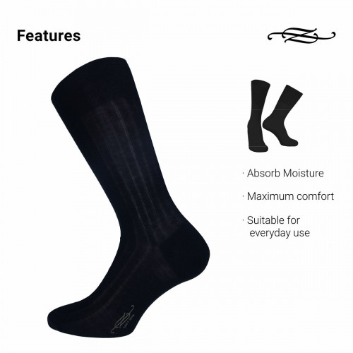 Calze corte in cotone mercerizzato 1 paio a costine, metà polpaccio — Zenzerò