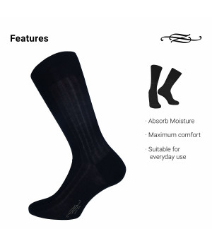 Calze corte in cotone mercerizzato 1 paio a costine, metà polpaccio — Zenzerò