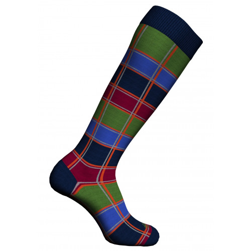 Men's long warm cotton socks, 1 pair geometric pattern — Zenzerò