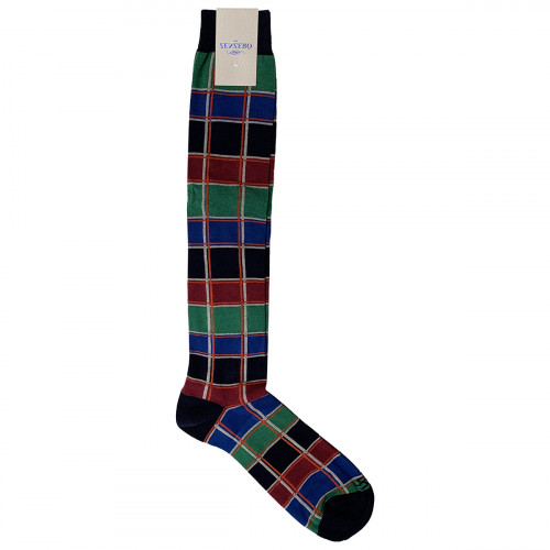 Men's long warm cotton socks, 1 pair geometric pattern — Zenzerò