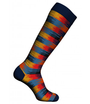 Lange warme Herrensocken aus Baumwolle — 1 Paar, Equalizer-Muster, Einheitsgröße 40/45 | Zenzerò